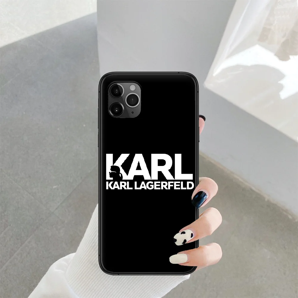 

Famous designer KARLs Phone Case For Iphone 4 4s 5 5S SE 5C 6 6S 7 8 Plus X XS XR 11 12 Mini Pro Max 2020 black Funda 3D Cell