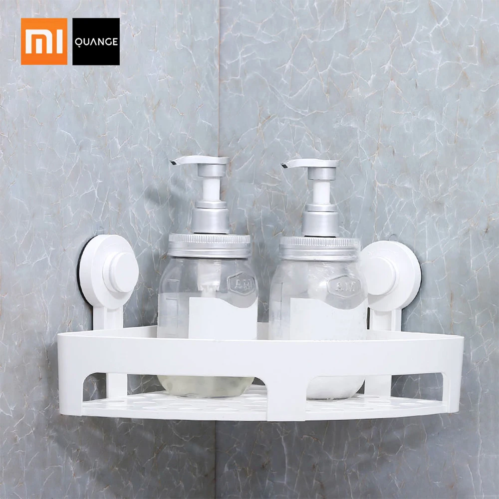 Xiaomi Quange Bathroom Accessories Punch Free Corner Bathroom Shelf Bathroom Fixtures Wrought Iron Storage Rack Kitchen Tripod