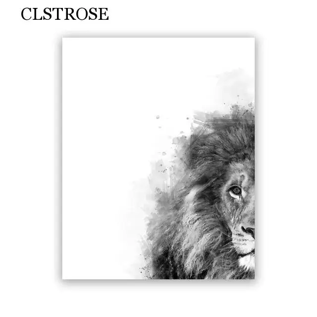 

Animal Lion and Lioness Canvas Painting Abstract Print Black and White Picture Modern Home Decoration Children Room Art Poster