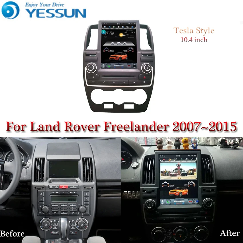 Автомобильный мультимедийный плеер Tesla экран 10 4 дюйма для Land Rover Freelander 2007 2015 Android