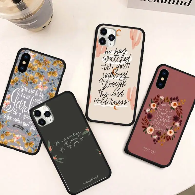 

Bible letter pattern Phone Case For iphone 12 11 13 7 8 6 s plus x xs xr pro max mini