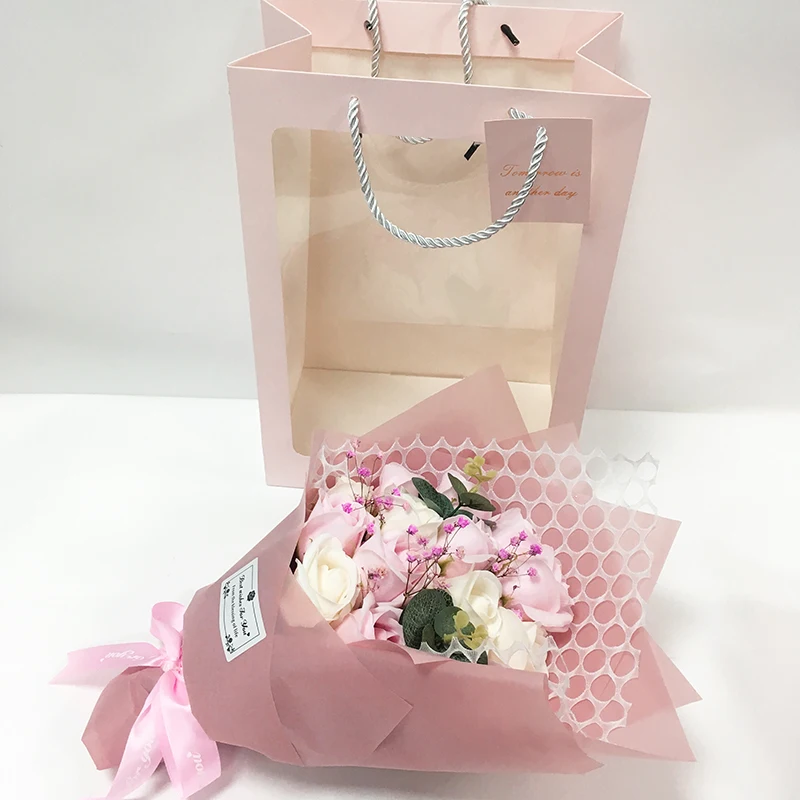 Flone розовая роза искусственный цветок мыла букет подарок на день матери Роза