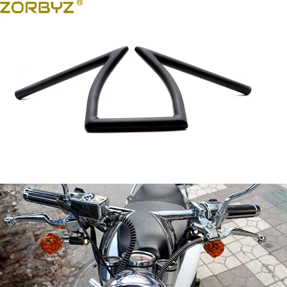 ZORBYZ мотоцикл 7/8 &quot22 мм железный черный/Хромированный руль Z бар для чоппера Bobber на
