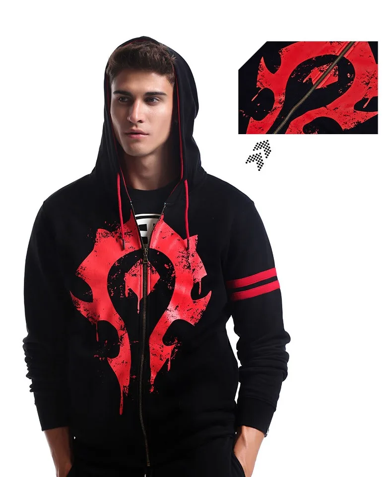 Limited Edition Game Hoodie For Men Full Zip Black OW Cosplay Hoodies Quality XXXXL Black Jackets