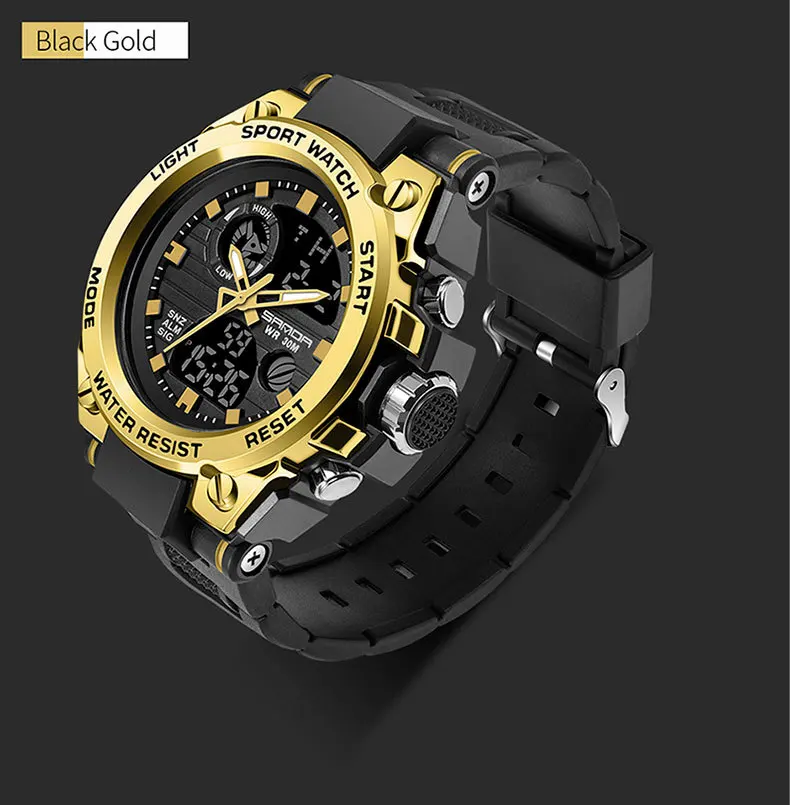 

Watchoutdoor Sports Large Dial Double Display Electronic Japanese Movement Watch Waterproof Digital Sports Electricity Watch