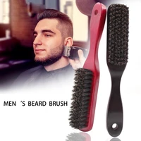 wood handle boar bristle cleaning brush hairdressing beard brush anti static barber hair styling comb shaving tools for men