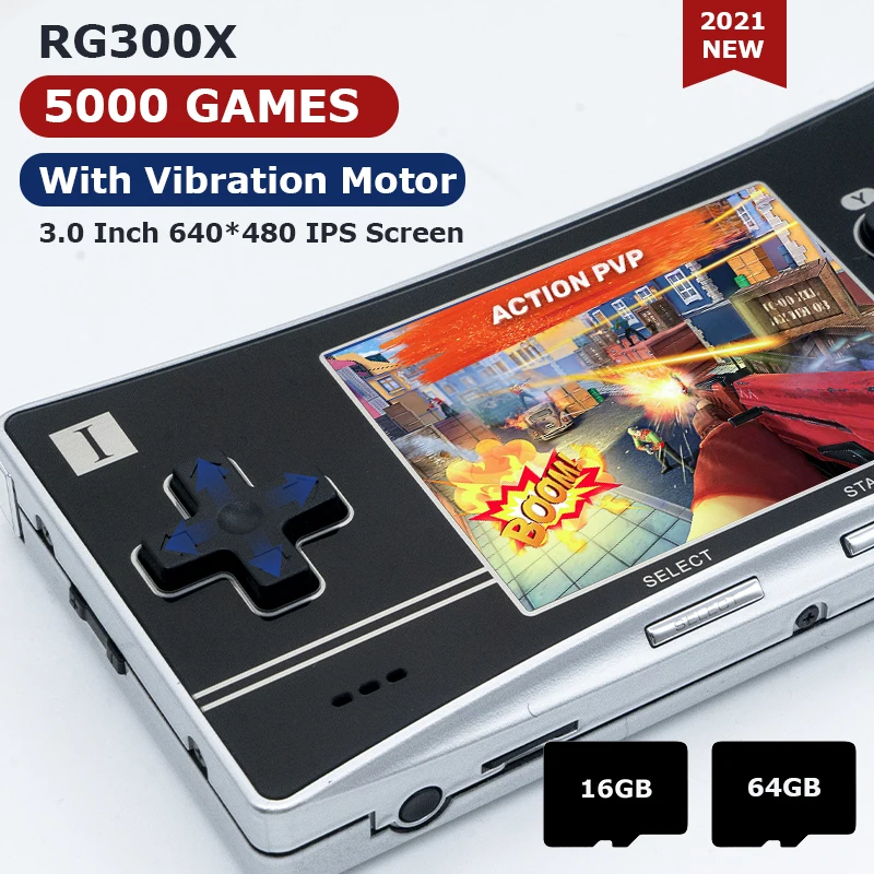 

Новый портативный мини-Консоль RG300X 3,0 дюйма, ретро портативная музыкальная консоль для видео, проигрыватель для PS1 / CPS1/ CPS2/ CPS3/FBA
