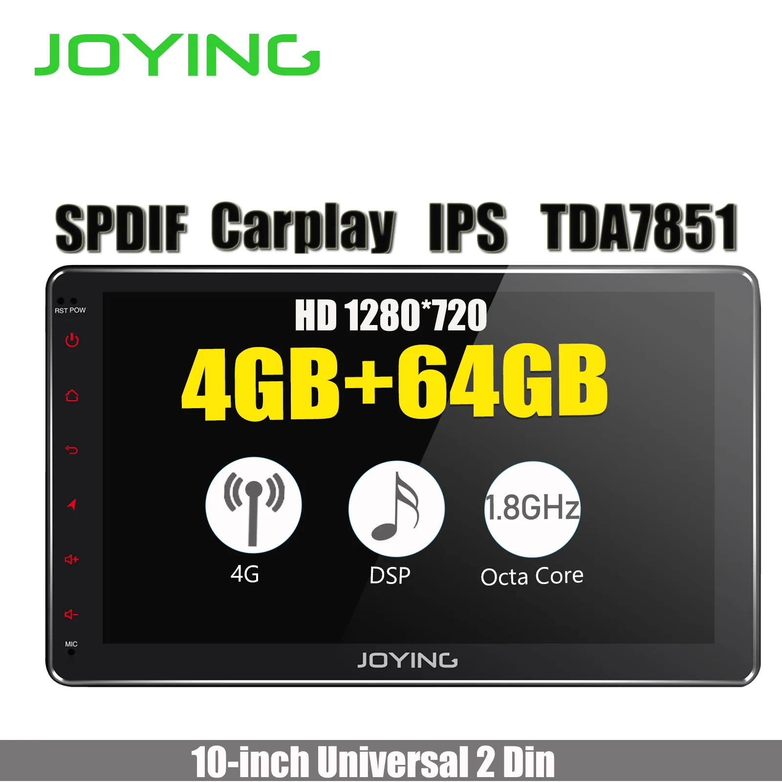10," ips двойной Din Android 8,1 головное устройство 4 Гб+ 64 ГБ 1280*720 HD Универсальное автомобильное радио стерео gps навигация Встроенный 4G модем DSP