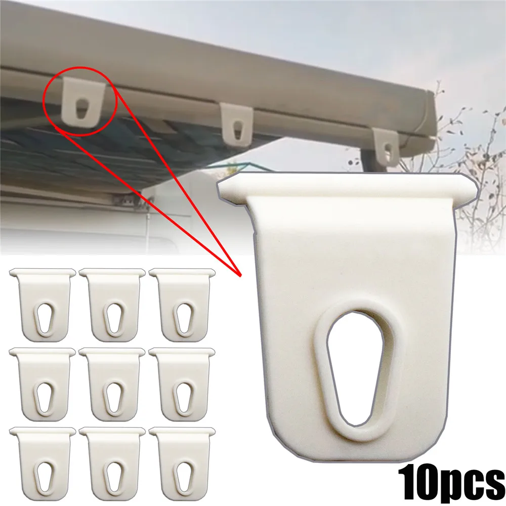 

10X Universal White RV Awning Hook Hanging Clothes Party Light Holder For Caravan Camper Outdoor Camping Survival Hiking Travel