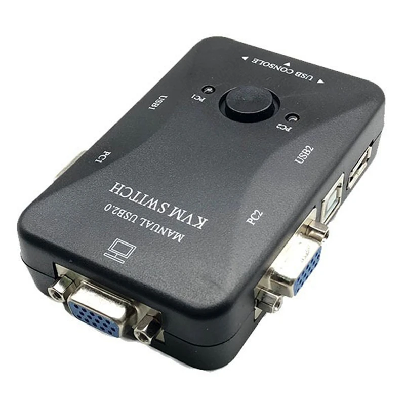 

USB KVM переключатель 2 Порты 2 в одном из коммутатор VGA для USB клавишная клавиатура Мышь монитор адаптер USB переключатель принтера