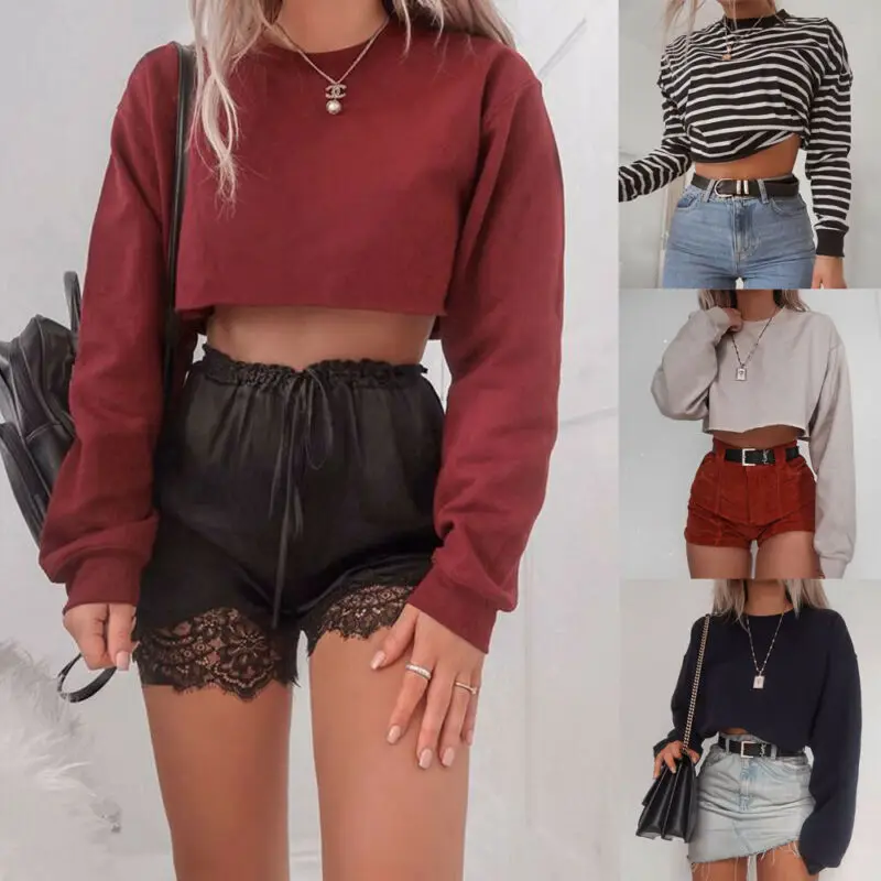 Женский короткий топ с ложным вырезом облегающий Универсальный Классический