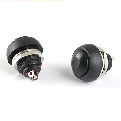 5 шт. PBS-33B ВКЛ-ВЫКЛ 2-контактный 12 мм водонепроницаемый мгновенный кнопочный переключатель SPDT 125 В 3A черный/красный/зеленый/желтый/синий