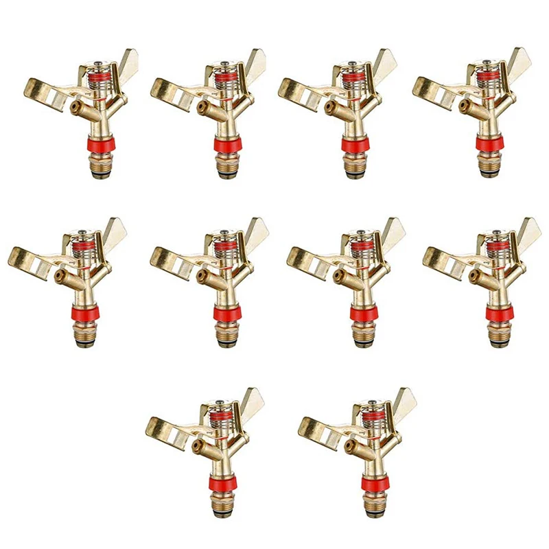 

AD55 10 Pcs Rotating Irrigation Nozzle Zinc Alloy Nozzle Mini Irrigation Hose End Sprinkler for Garden Lawn