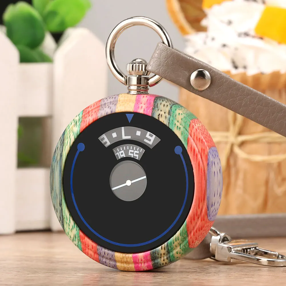 

Спортивные прочные мужские дорожные карманные часы, цифровой дисплей прыжков, указка меньше, дизайн, женские деревянные карманные часы с ко...