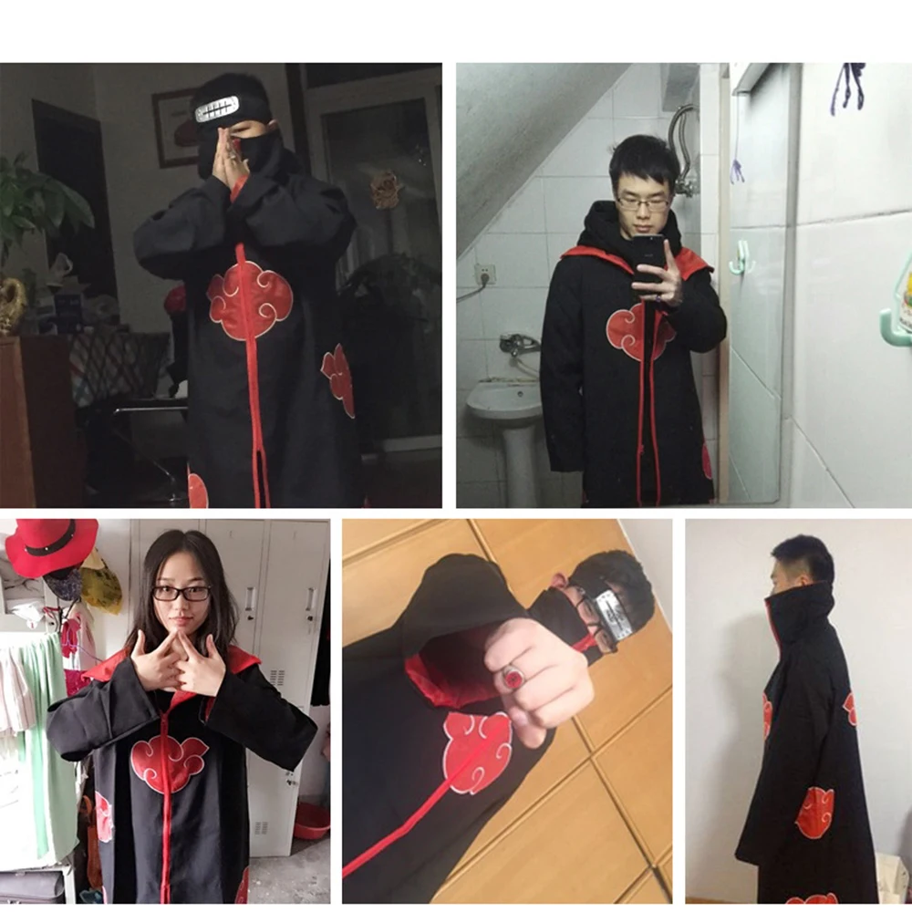 Akatsuki костюмы для косплея пальто мантия Deidara красная женская одежда Хэллоуина