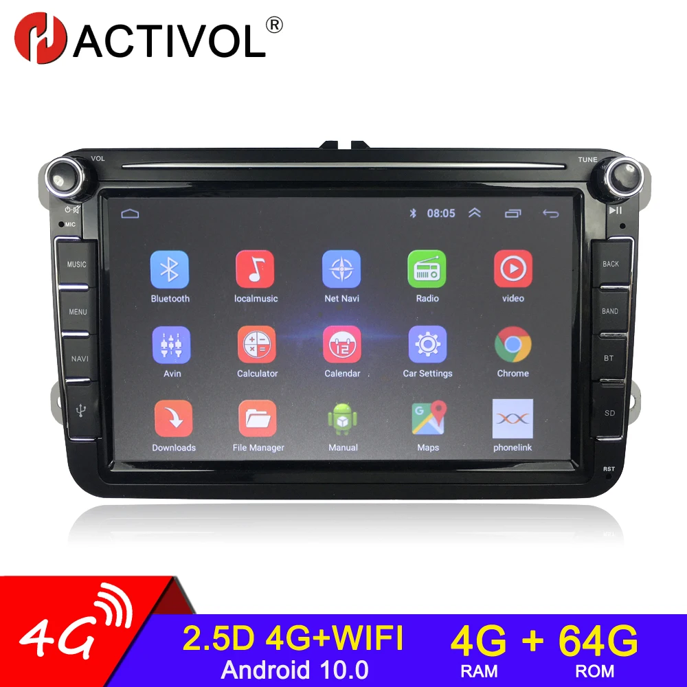 Автомагнитола 2 Din на Android мультимедийный плеер с GPS для VW/Volkswagen Skoda Octavia golf 5 6 touran