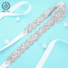 (1 шт.) роскошный свадебный ремень Стразы с кристаллами, аксессуары для платьев, золотой пояс для свадебных платьев, WDD1075