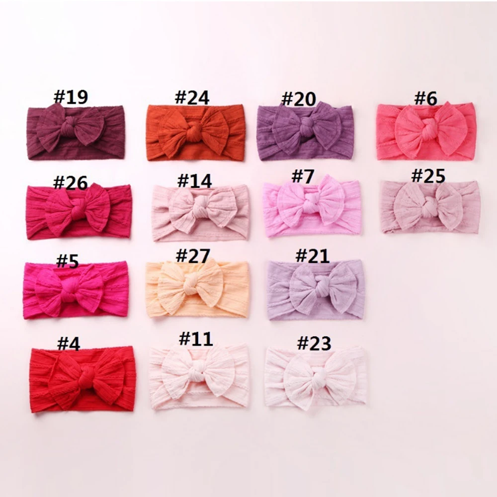 

1pcs New 32 Color Cable Baby Bow Headband for Girl Cable Knit Headband Wide Nylon Headwear Girls Turban Baby Hair Accessories