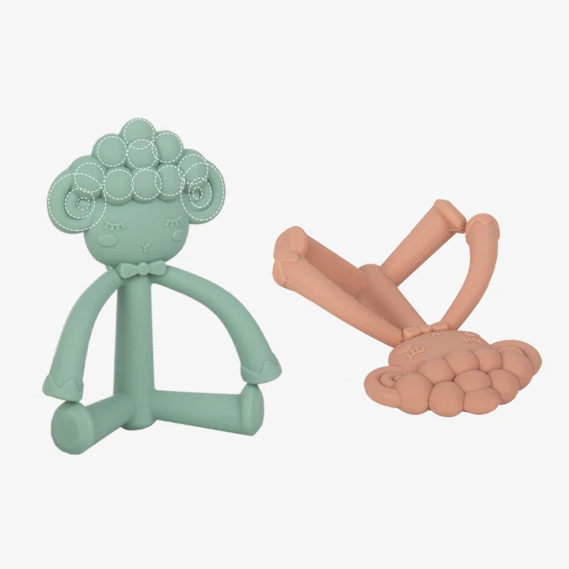 

Silicone Teethers Cartoon Sheep Molar Toys Pacifier Chains BPA Free Baby Necklace Food Grade Silicone Baby Teething Product