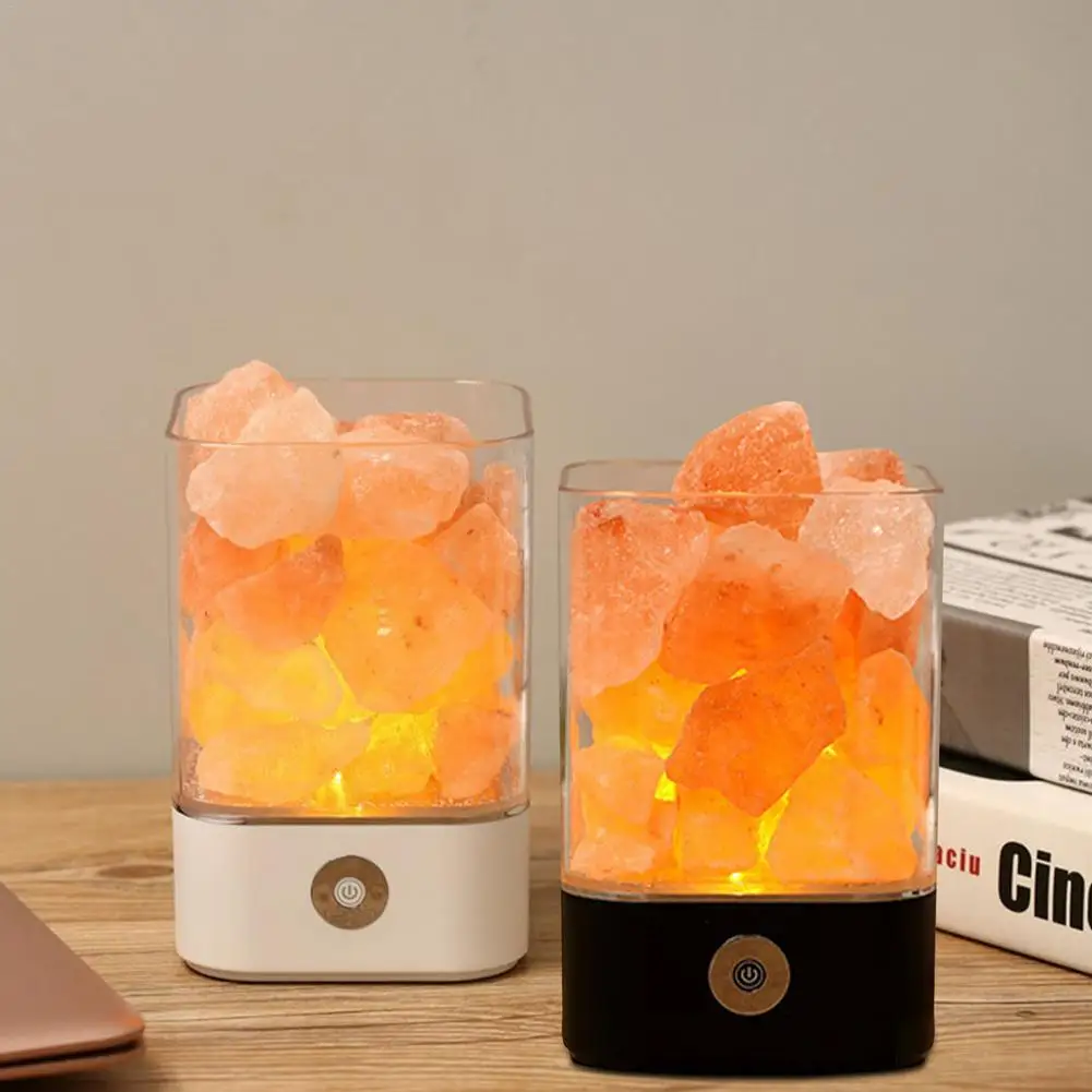 

Гималайская соляная лампа USB-оригинальные розовые гималайские соляные камни для очистки воздуха с отрицательными ионами для рабочего стол...