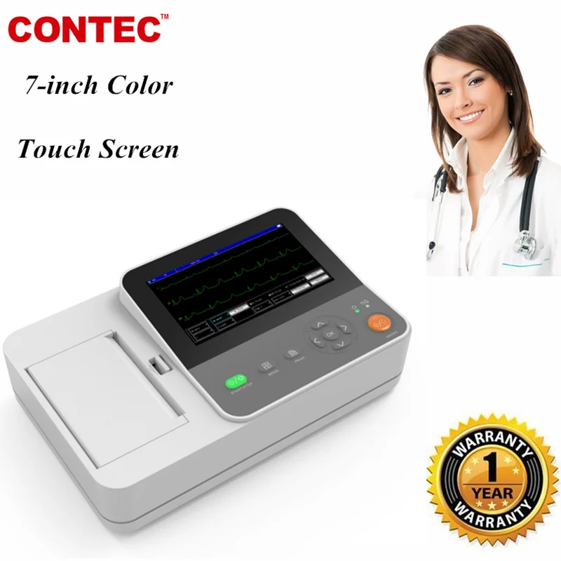 CONTEC 2021 Новый ECG E6 сенсорный экран Цвет 6 каналов 12 свинцовый ЭКГ/ЭКГ машина