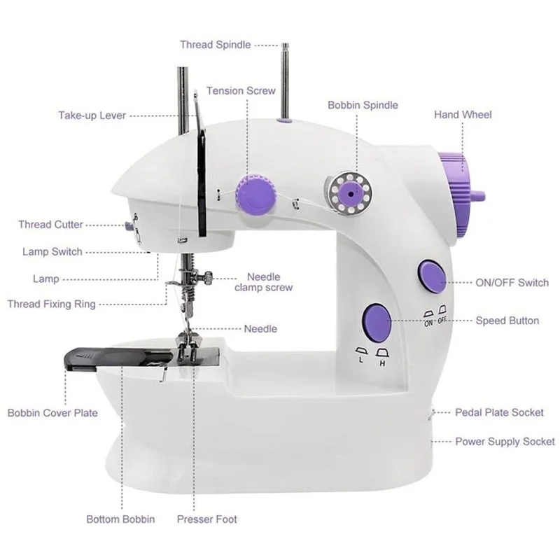 Электрическая мини швейная машинка портативная электрическая для ремесленных