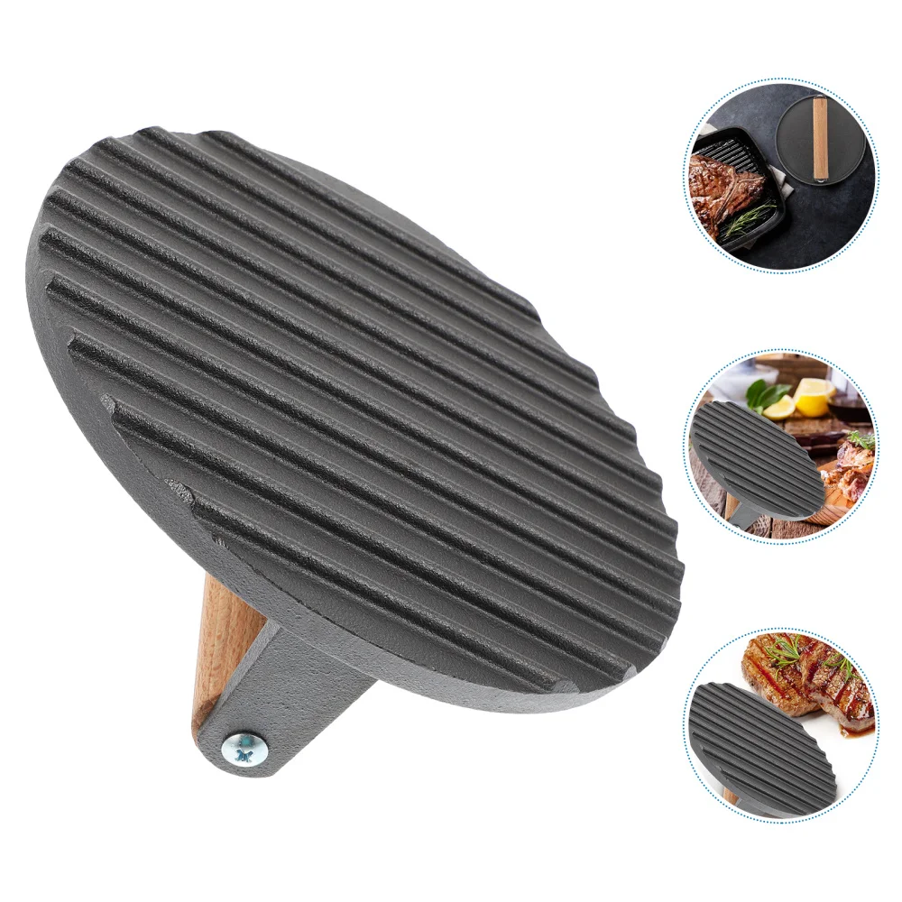 

Meat Press Board Creative Press Meat Plate Steel Plate Steak Steak Press Tool