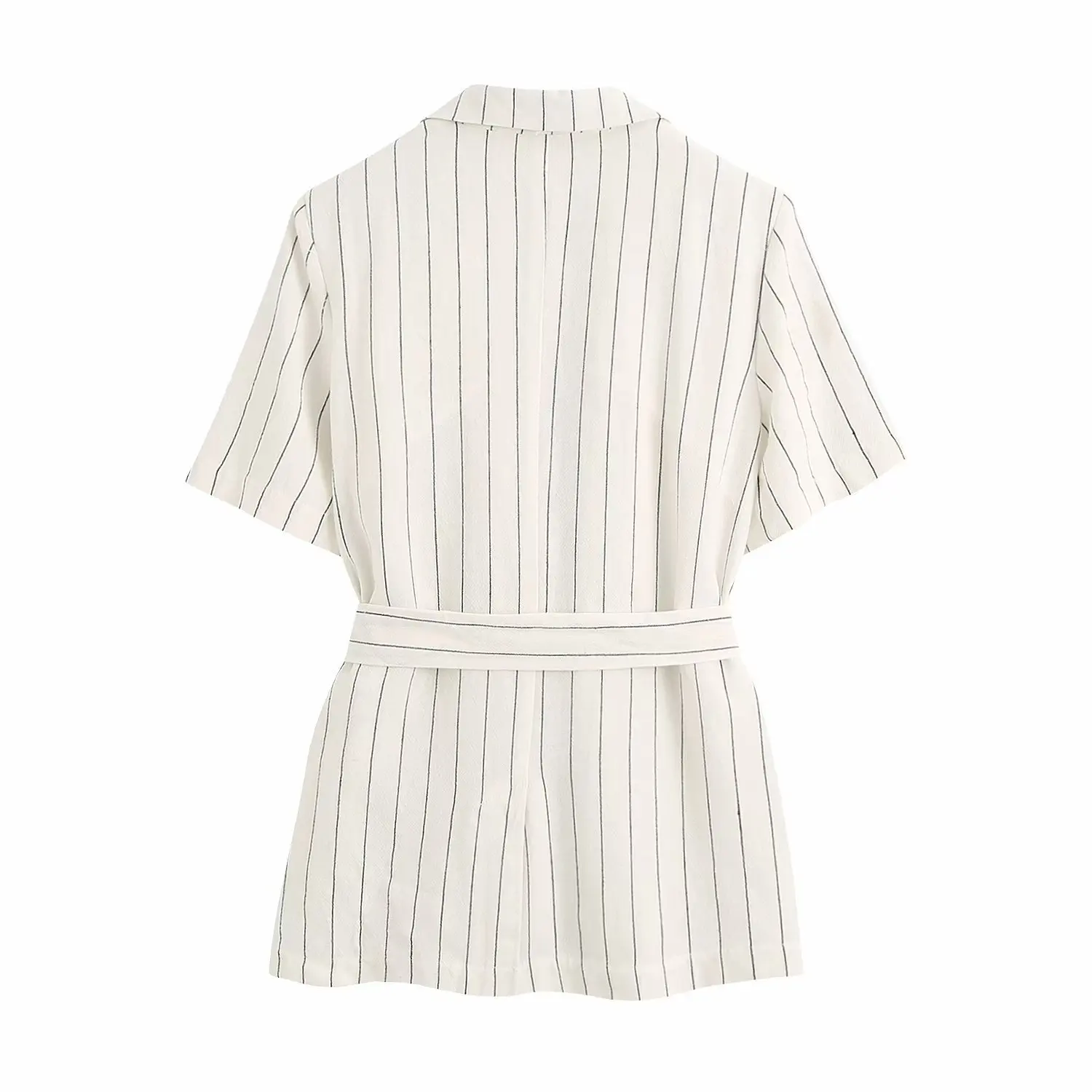 

2020 Summer New Waistband Striped Short-Sleeved zaraing za women Suit Jacket sheining vadiming female suit jacket coat Bgb2359