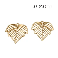 20pcslot 27 528mm gold color hollow out maple leaves shape charms pendants for jewelry making diy