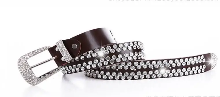 Новинка! Элитные ремни для мужчин и женщин из воловьей кожи camel длинные Стразы