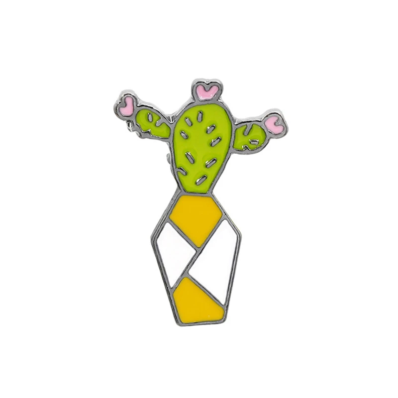 Новые Мультяшные Броши с растениями милые мини кактусы в горшке груша