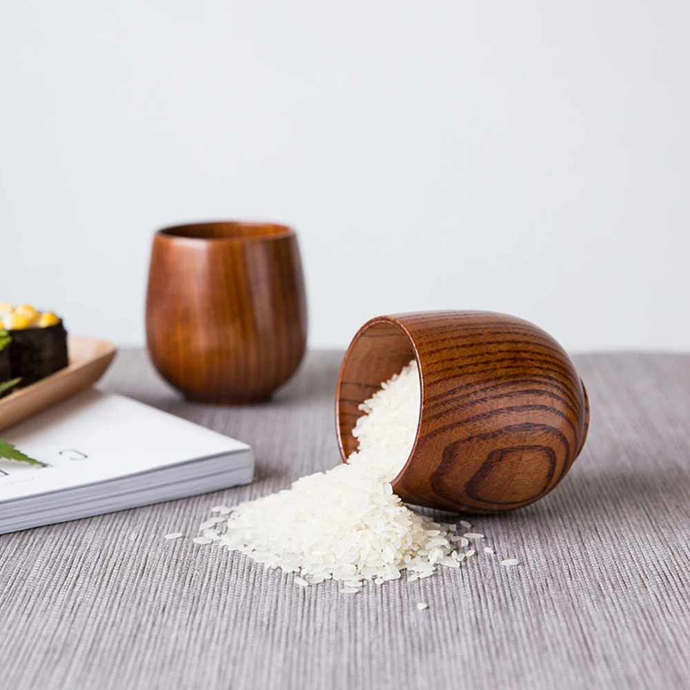 Wooden Cup Breakfast Beer Milk Drinkware Green Tea Water Bottle Natural For Home Kitchen Household |