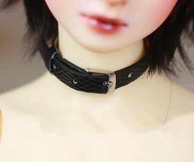 

Ожерелье для куклы BJD подходит для 1/3 Размер дяди, черный ошейник из искусственной кожи питона, аксессуары для кукол