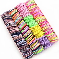 new 100pcslot girls candy colors nylon 3cm rubber bands children safe elastic hair bands ponytail holder kids hair accessories
