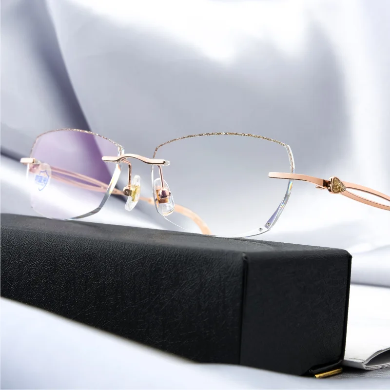 Blu-Ray близость очки женские чистые бескаркасные Обрезанные драгоценными камнями