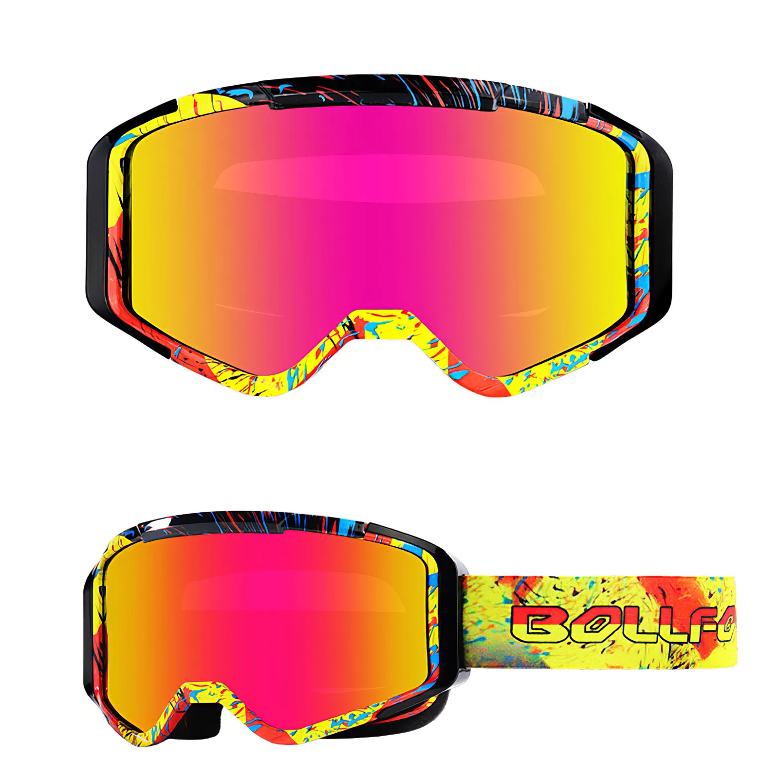 

Motorcycle Goggles Impact Resistance Wind Goggles with PC Impact Resistant Lenses Full Frame Helmet Goggles for Outdoor Cycling