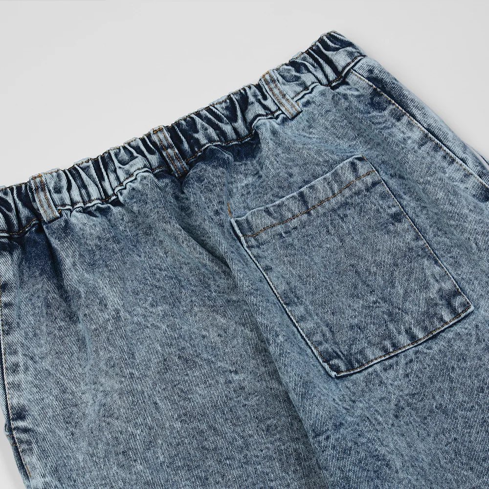 Korean Fashion Star Letter Embroidery Washed Men Oversize Jeans Trousers Hip Hop Distressed Retro Straight Denim Pants Pantalon