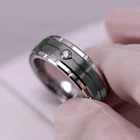 Новинка 2022, модное мужское кольцо из нержавеющей стали 8 мм с двойной канавкой, Черное Матовое кольцо с инкрустацией 3а цирконием, обручальное кольцо для мужчин, ювелирные изделия