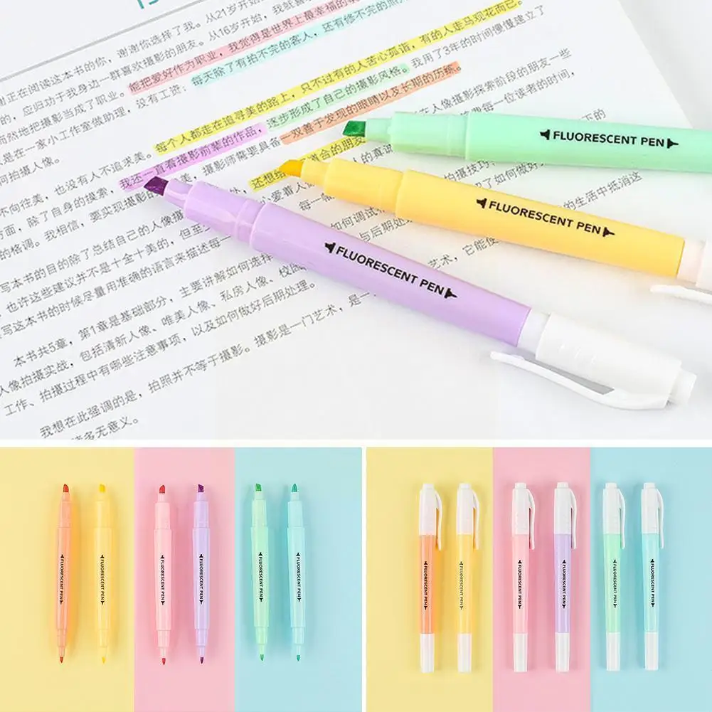 

Маркер фломастер, двухсторонний разноцветный маркер, цветные маркеры, канцелярские принадлежности, ручка, милая школьная железная офисная ...