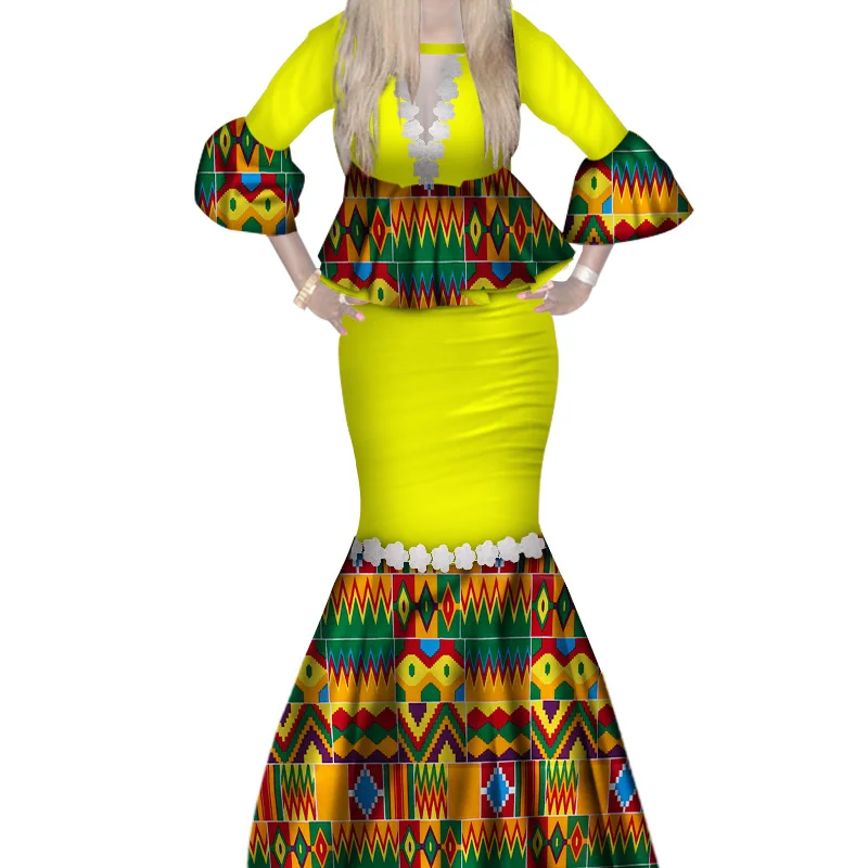 Платье женское с восковым принтом длинное кружевное вечернее платье