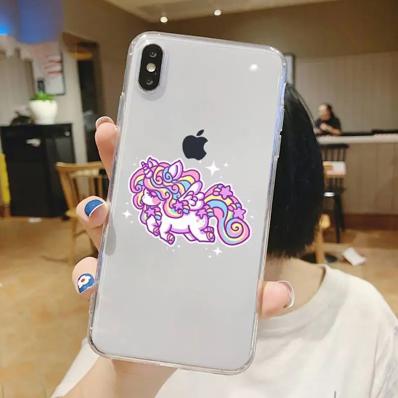 

Cartoon cute animal unicorn Phone Case Transparent for iPhone 6 7 8 11 12 s mini pro X XS XR MAX Plus