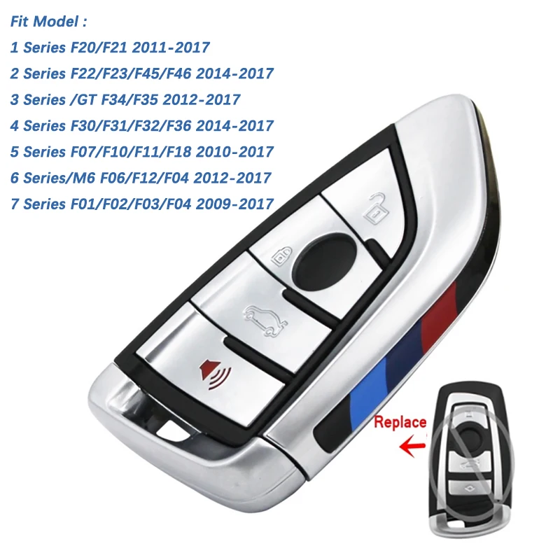 CN006092 4 Button Smart Remote Key Keyless Entry For BMW 1 2 3 4 5 6 7 Series X1 X3 F Chassis CAS4+ FEM 315/433/868Mhz Car Key
