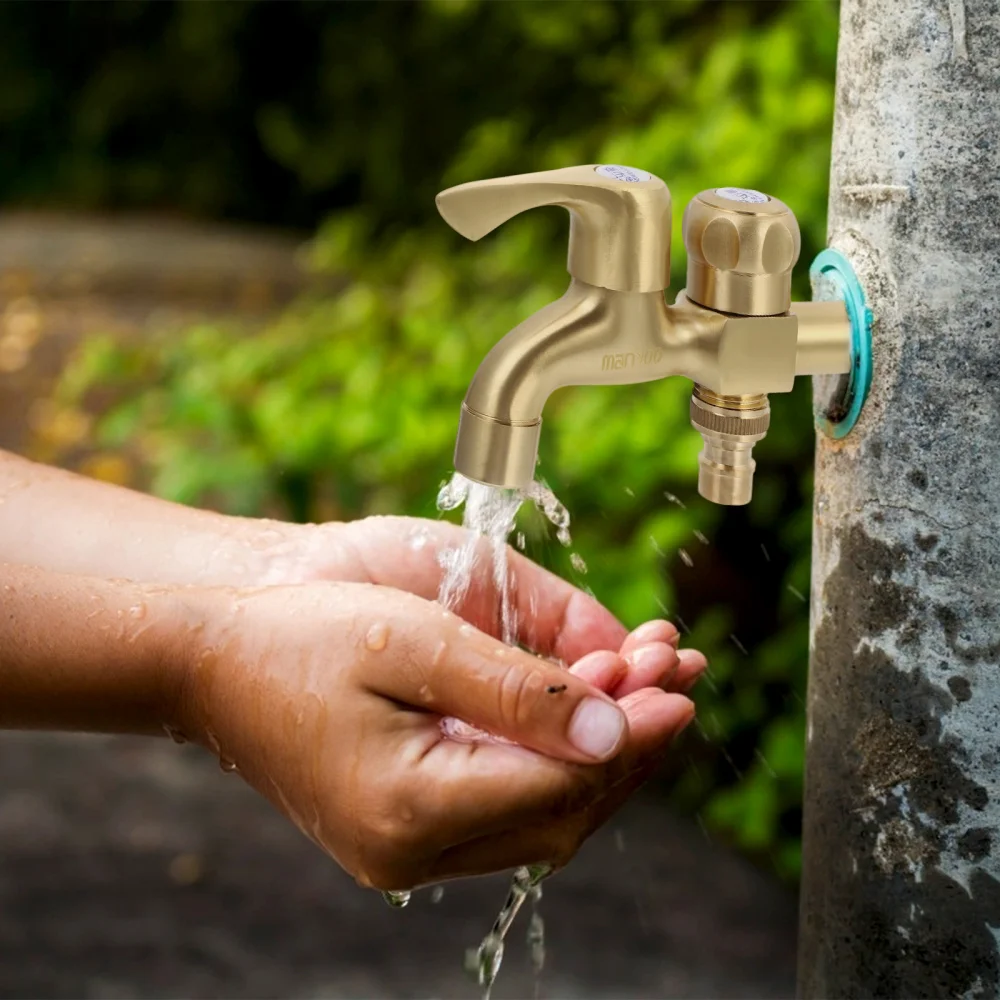 

Dual-purpose Home Copper Faucet Professional Washing Machine Faucet (Golden)