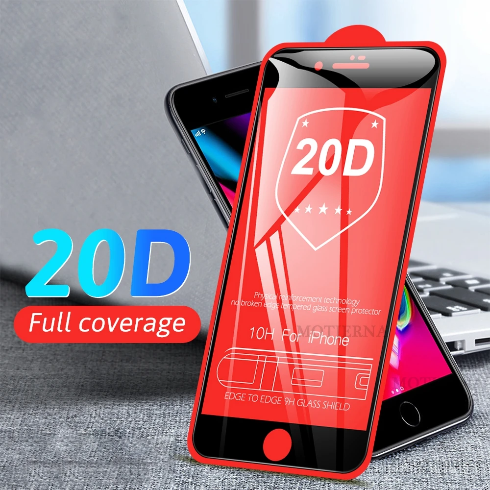 Protective Glass on the For iPhone 6 6s 7 8 plus XR X XS glass full cover 11 Pro Max 20D Screen Protector Tempered | Мобильные