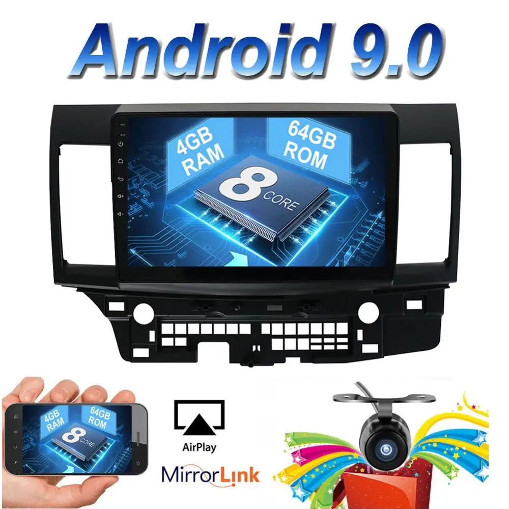 4G ram 64G HDMI BT 4,0 Два Din Автомобильный мультимедийный плеер Android 9,0 авто радио для Mitsubishi Lancer 2006- gps SWC DAB 8 ядер