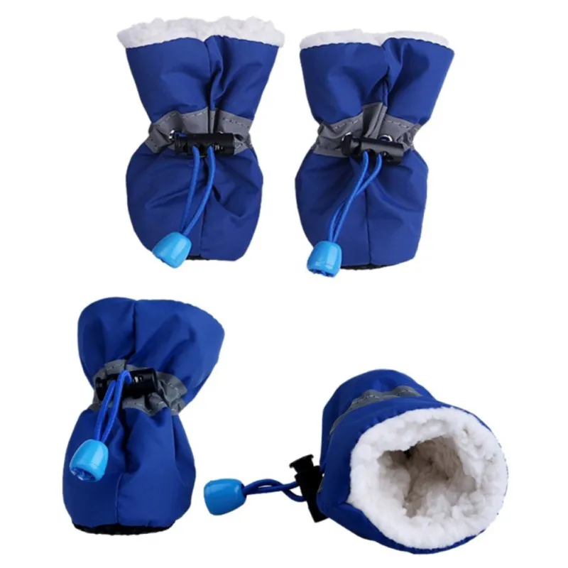 

4pcs/set Pet Dog Shoes Waterproof Anti-slip Boots Puppy Cat Socks Rain Snow Boots Footwear Winter Thick Warm chihuahua