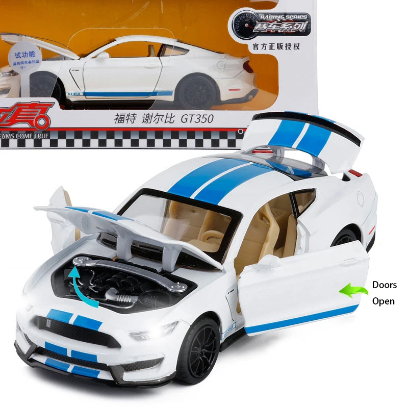 HOMMAT 1:32 Масштаб Ford Mustang Shelby GT350 Игрушечная модель автомобиля Diecasts& игрушечные транспортные средства сплав металлическая модель автомобиля подарки игрушки для детей