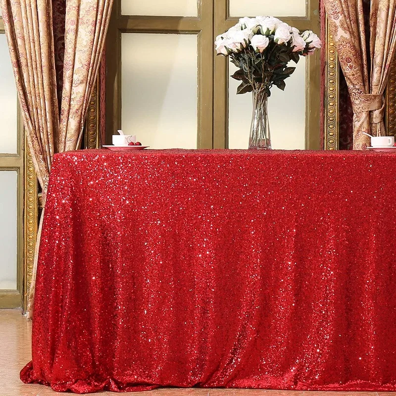 Новый год праздничный стол ткань BlingblingTable крышка блесток круглые скатерти