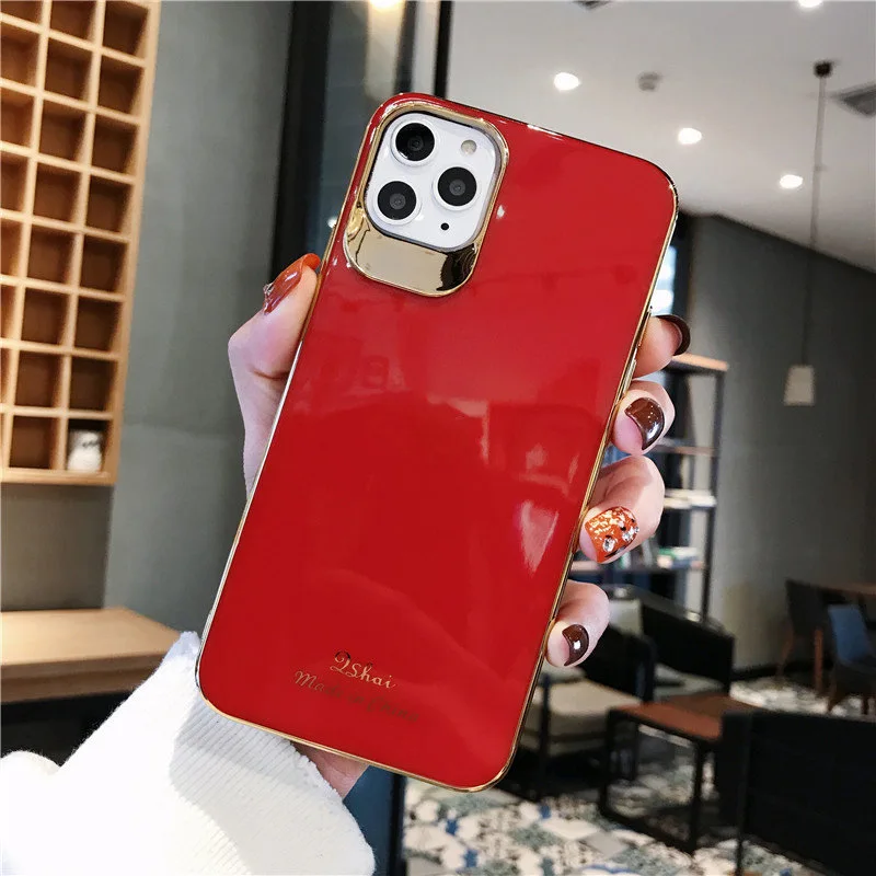 

Easterm Plated Bezel Aolid Apple Xsmax Candy Color Drop Proof Soft Case Cover For iPhone 11 Pro Max X XR XS 7 6s 8 Plus 7P Black