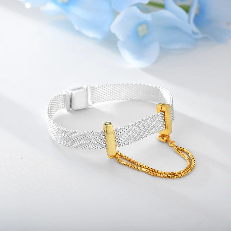 DEVOLOVE новая Подлинная 925 застежка из стерлингового серебра безопасная цепь бисера